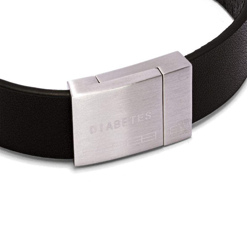 DIAsign Unisex skinnlenke Sort (Diagnose Diabetes eller Epilepsi)